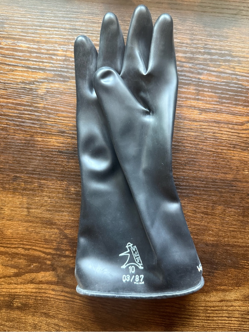 Military surplus rubber gloves